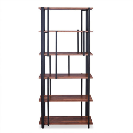 Acme - Sara Bookshelf 92406 Walnut & Sandy Black Finish