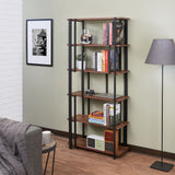 Acme - Sara Bookshelf 92406 Walnut & Sandy Black Finish