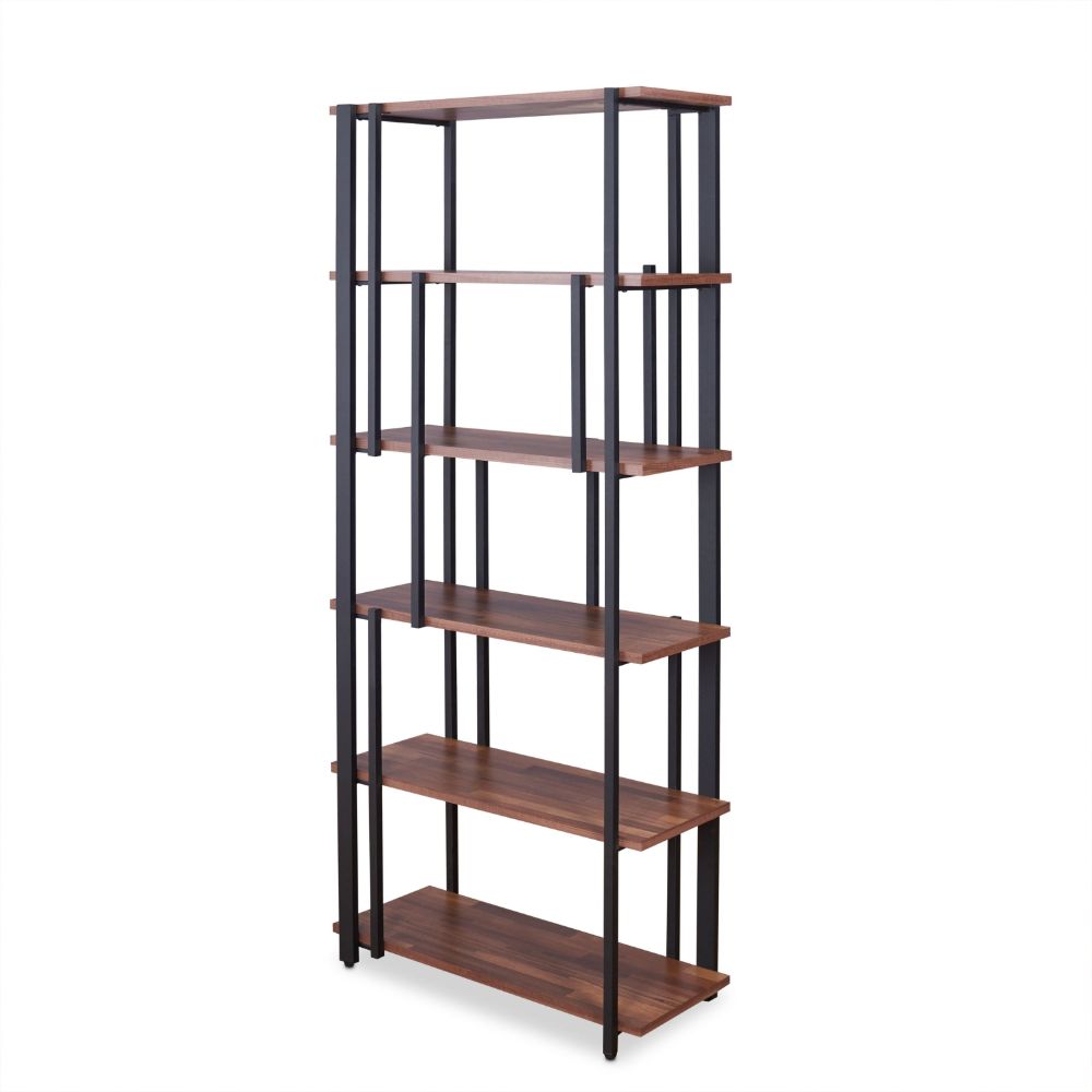 Acme - Sara Bookshelf 92406 Walnut & Sandy Black Finish