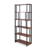 Acme - Sara Bookshelf 92406 Walnut & Sandy Black Finish