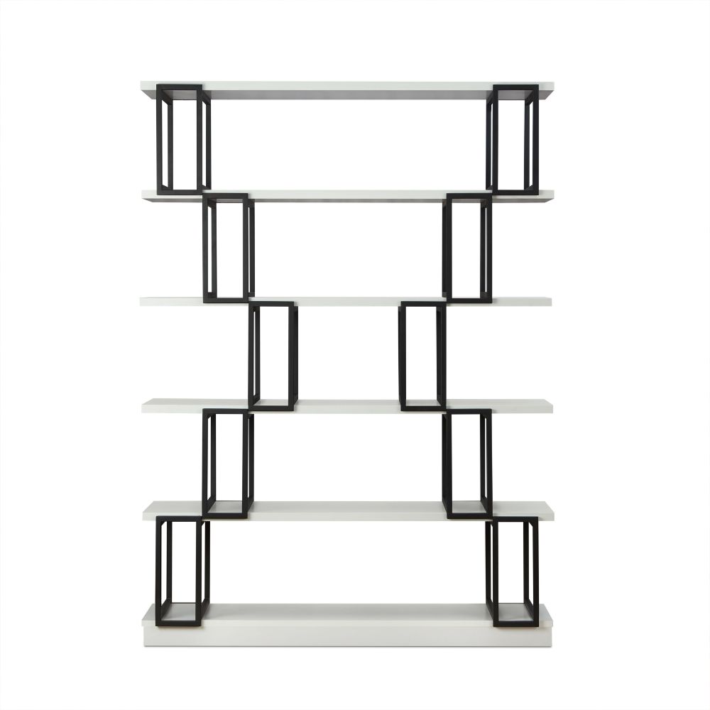 Acme - Verne Bookshelf 92408 White & Black Finish