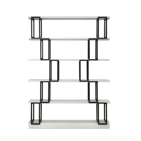 Acme - Verne Bookshelf 92408 White & Black Finish