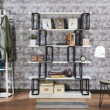 Acme - Verne Bookshelf 92408 White & Black Finish