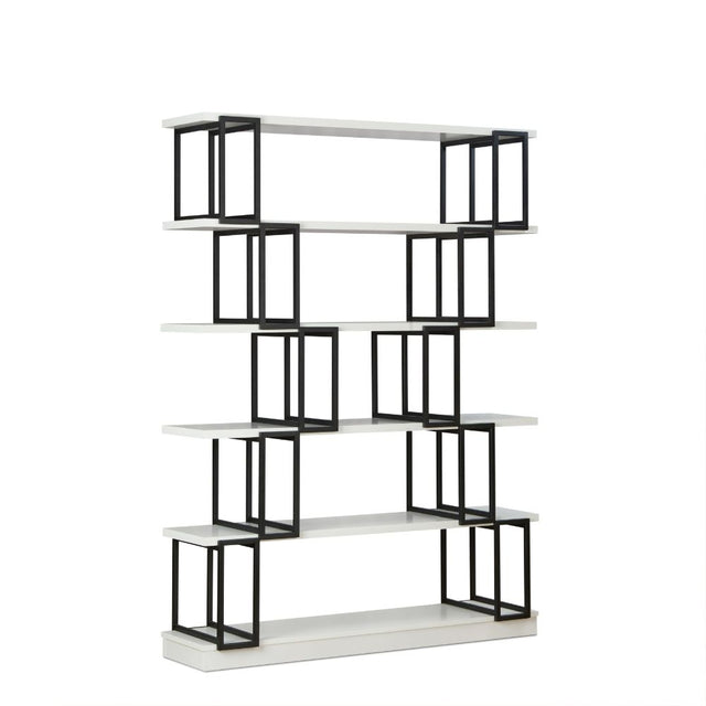 Acme - Verne Bookshelf 92408 White & Black Finish