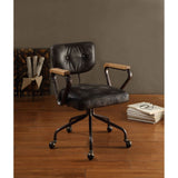 Acme - Hallie Office Chair 92411 Vintage Black Top Grain Leather