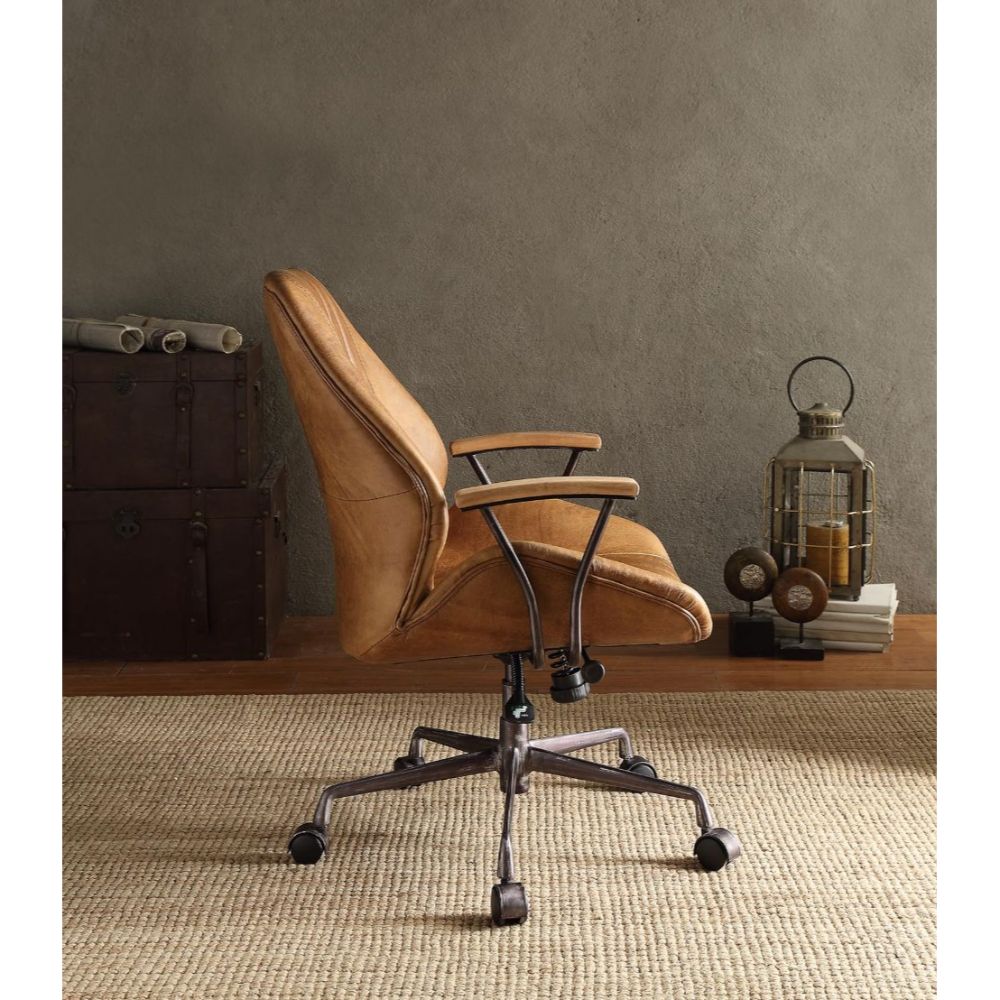 Acme - Hamilton Office Chair 92412 Coffee Top Grain Leather