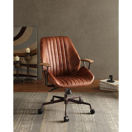 Acme - Hamilton Office Chair 92413 Cocoa Top Grain Leather