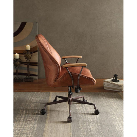 Acme - Hamilton Office Chair 92413 Cocoa Top Grain Leather