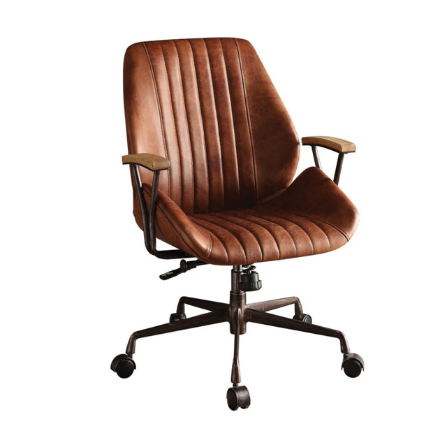 Acme - Hamilton Office Chair 92413 Cocoa Top Grain Leather