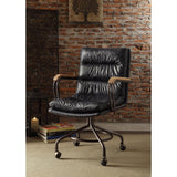 Acme - Harith II Office Chair 92417 Vintage Blue Top Grain Leather