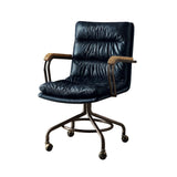 Acme - Harith II Office Chair 92417 Vintage Blue Top Grain Leather