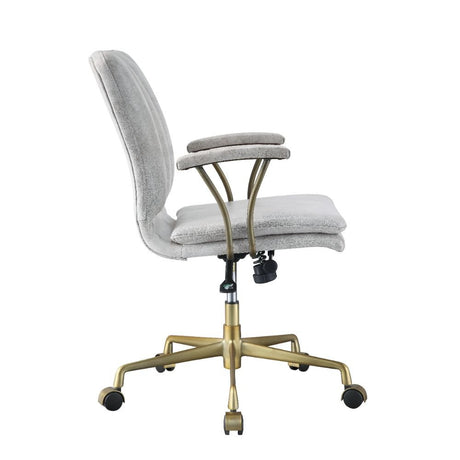 Damir Office Chair 92422 Vintage White Top Grain Leather & Chrome Finish | Acme - 92422 - Home Elegance USA - 3