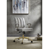 Damir Office Chair 92422 Vintage White Top Grain Leather & Chrome Finish | Acme - 92422 - Home Elegance USA - 5