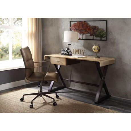 Danton Executive Writing Desk 92424 Gold Aluminum | Acme - 92424 - Home Elegance USA - 5