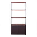 Acme - Sara Bookshelf 92442 Walnut & Sandy Black Finish