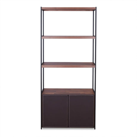 Acme - Sara Bookshelf 92442 Walnut & Sandy Black Finish