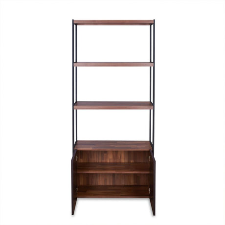 Acme - Sara Bookshelf 92442 Walnut & Sandy Black Finish