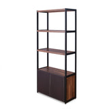 Acme - Sara Bookshelf 92442 Walnut & Sandy Black Finish