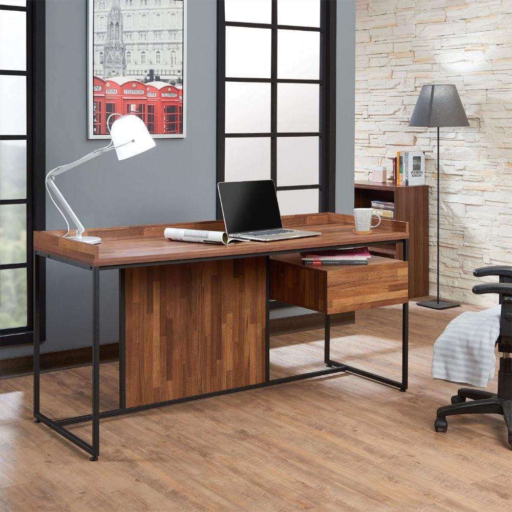 Acme - Sara Writing Desk 92445 Walnut & Sandy Black Finish