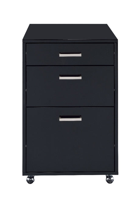 Acme - Coleen Cabinet 92450 Black High Gloss & Chrome Finish