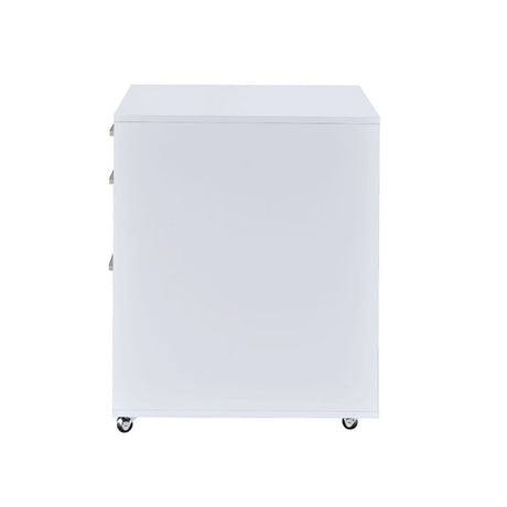 Acme - Coleen File Cabinet 92454 White High Gloss & Chrome Finish