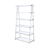 Acme - Coleen Bookshelf 92455 White High Gloss & Chrome Finish