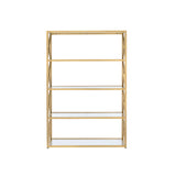 Acme - Milavera Bookcase 92460 Clear Glass & Gold Finish