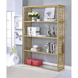 Blanrio Bookcase 92465 Clear Glass & Gold Finish | Acme - 92465 - Home Elegance USA - 5