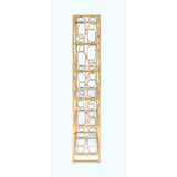 Acme - Milavera Bookshelf 92470 Clear Glass & Gold Finish