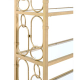 Acme - Milavera Bookshelf 92470 Clear Glass & Gold Finish