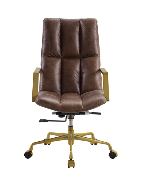 Acme - Rolento Office Chair 92494 Espresso Top Grain Leather