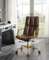 Acme - Rolento Office Chair 92494 Espresso Top Grain Leather