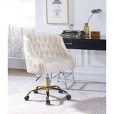 Acme - Levian Office Chair 92517 Vintage Cream Velvet & Gold Finish