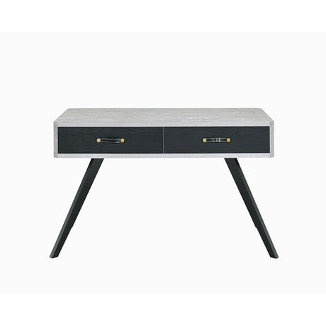 Acme - Magna Writing Desk 92530 Faux Concrete & Black Finish