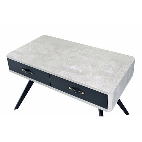 Acme - Magna Writing Desk 92530 Faux Concrete & Black Finish