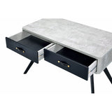 Acme - Magna Writing Desk 92530 Faux Concrete & Black Finish