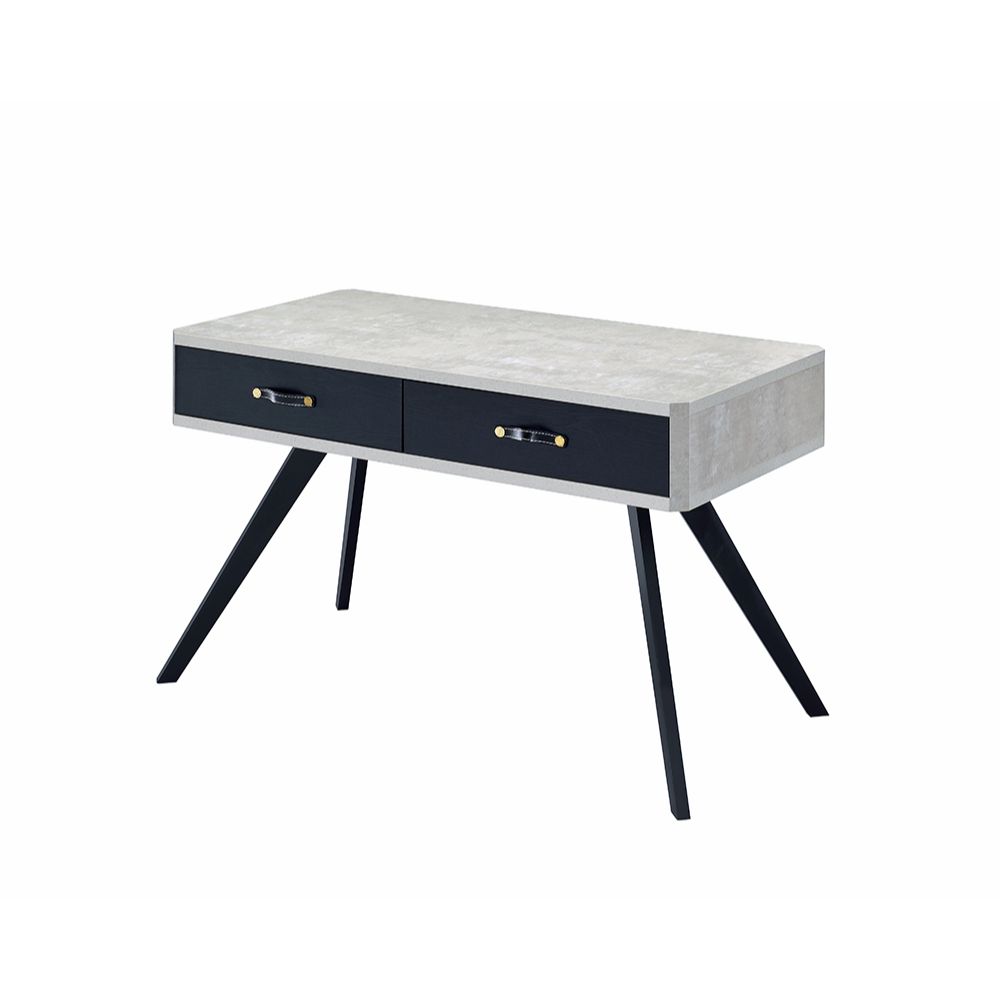 Acme - Magna Writing Desk 92530 Faux Concrete & Black Finish