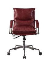 Acme - Haggar Office Chair 92536 Vintage Red Top Grain Leather