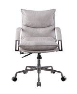 Acme - Haggar Office Chair 92537 Vintage White Top Grain Leather