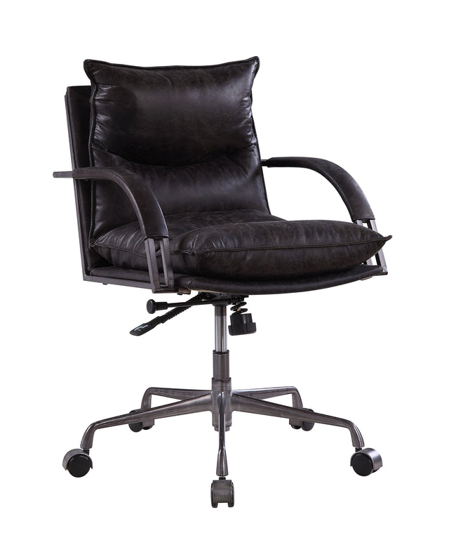 Acme - Haggar Office Chair 92538 Antique Slate Top Grain Leather