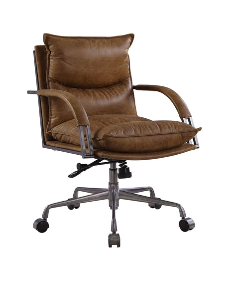 Acme - Haggar Office Chair 92539 Coffee Top Grain Leather