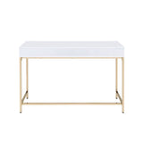 Acme - Ottey Writing Desk(Same Ac00899) 92540 White High Gloss & Gold Finish