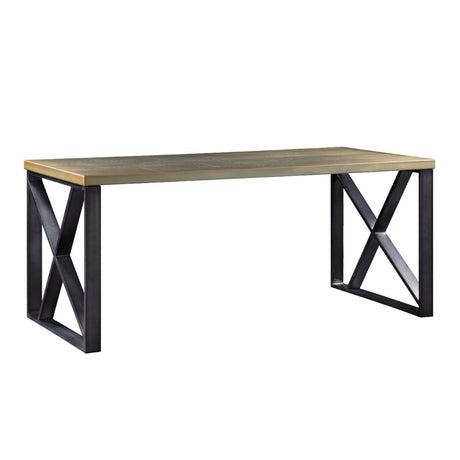 Acme - Jennavieve Executive Writing Desk 92550 Gold Aluminum