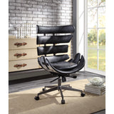 Acme - Megan Office Chair 92552 Vintage Black Top Grain Leather & Aluminum