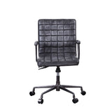 Barack Office Chair 92557 Vintage Black Top Grain Leather & Aluminum | Acme - 92557 - Home Elegance USA - 2