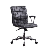 Barack Office Chair 92557 Vintage Black Top Grain Leather & Aluminum | Acme - 92557 - Home Elegance USA - 1