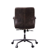 Acme - Zooey Office Chair 92558 Distress Chocolate Top Grain Leather