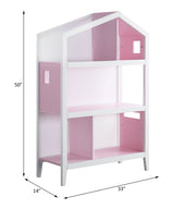 Acme - Doll Cottage Bookcase 92560 White & Pink Finish