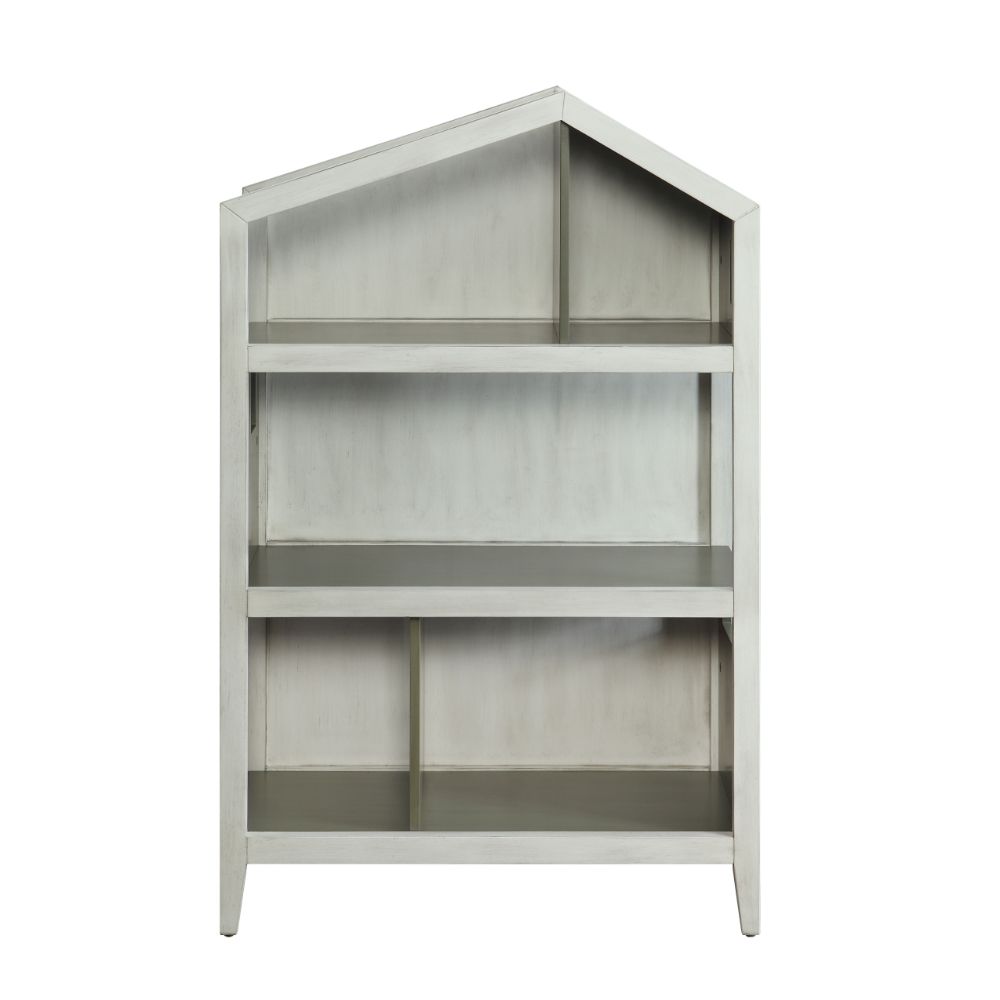 Acme - Doll Cottage Bookcase 92561 Weathered White & Washed Gray Finish