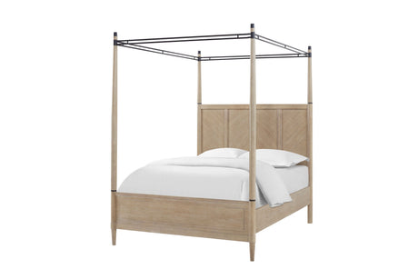 Queen Canopy Bedroom Set with a 2 Drawer Nightstand. a modern Dresser with Poster Mirror and a Door Chest. - sold by Home Elegance USA